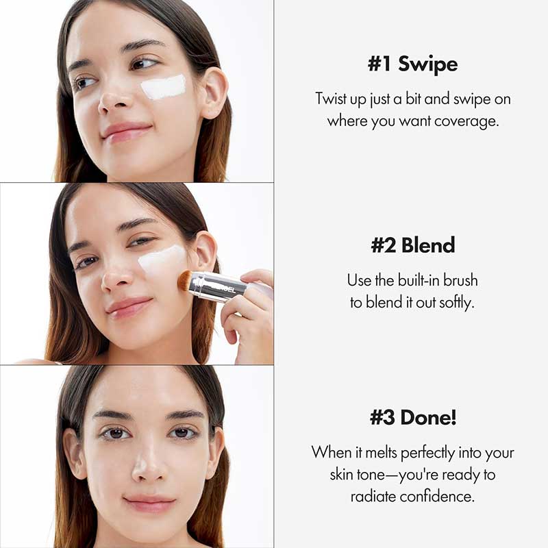 ELROEL Blanc Cover Cream Stick How to Use نحوه استفاده از استیک کرم پودر الروال (ELROEL Blanc Cover)