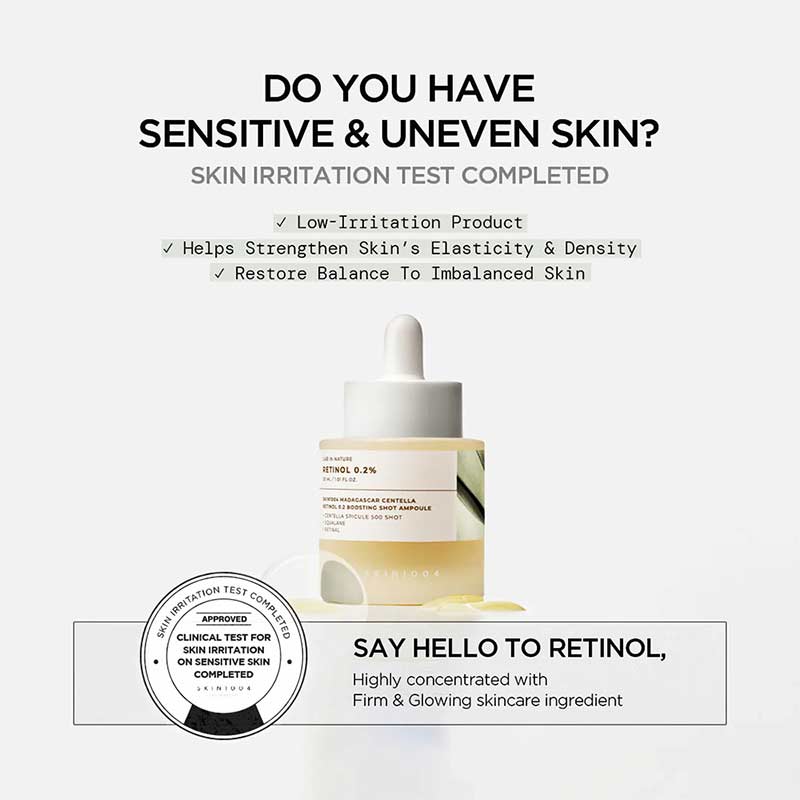 ویژگی‌های آمپول تقویت کننده رتینول 0.2 سنتلا اسکین 1004