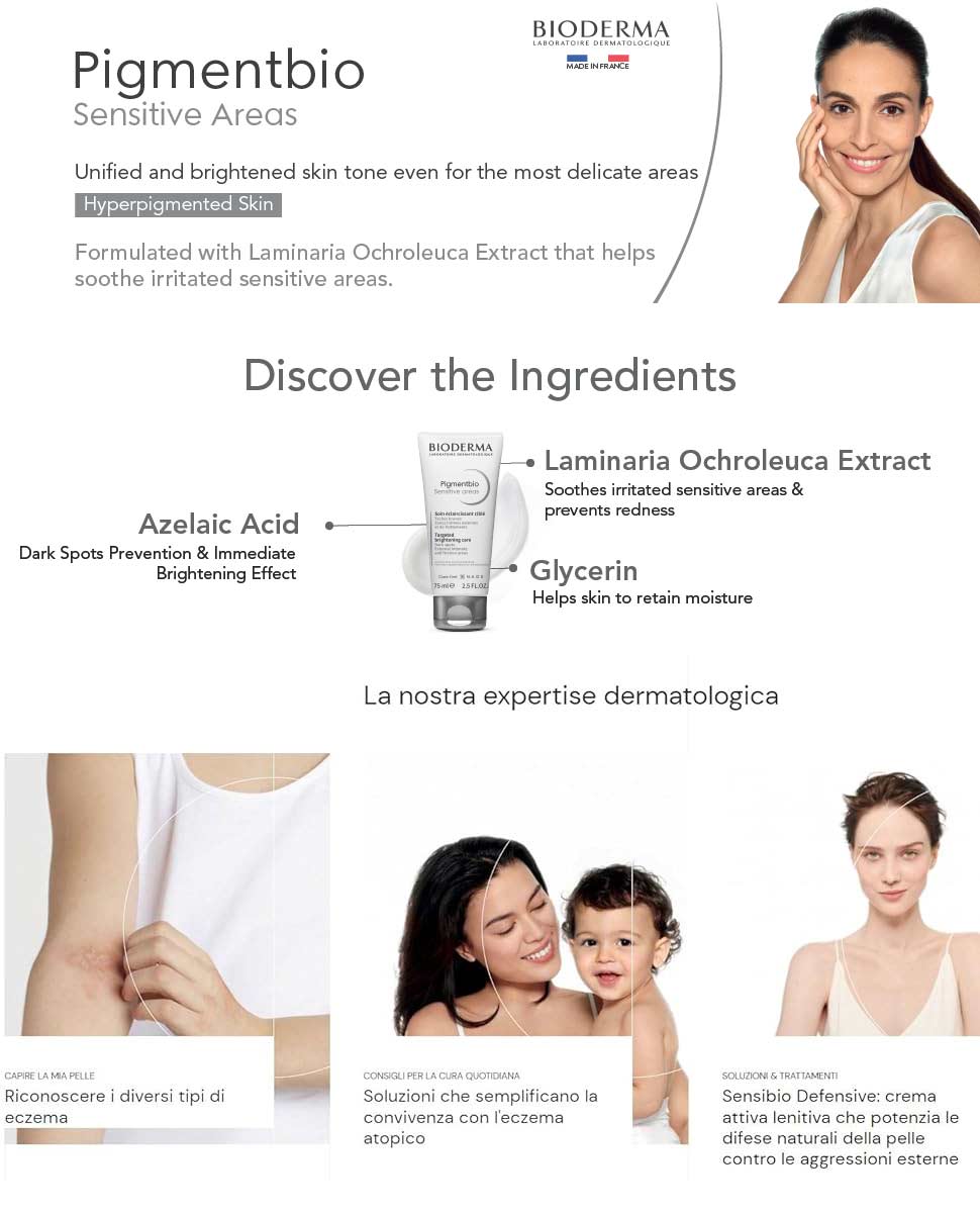 Bioderma Pigmentbio Sensitive Areas کرم روشن کننده نواحی حساس بایودرما Pigmentbio - برای رفع تیرگی زیر بغل، بیکینی و زانو